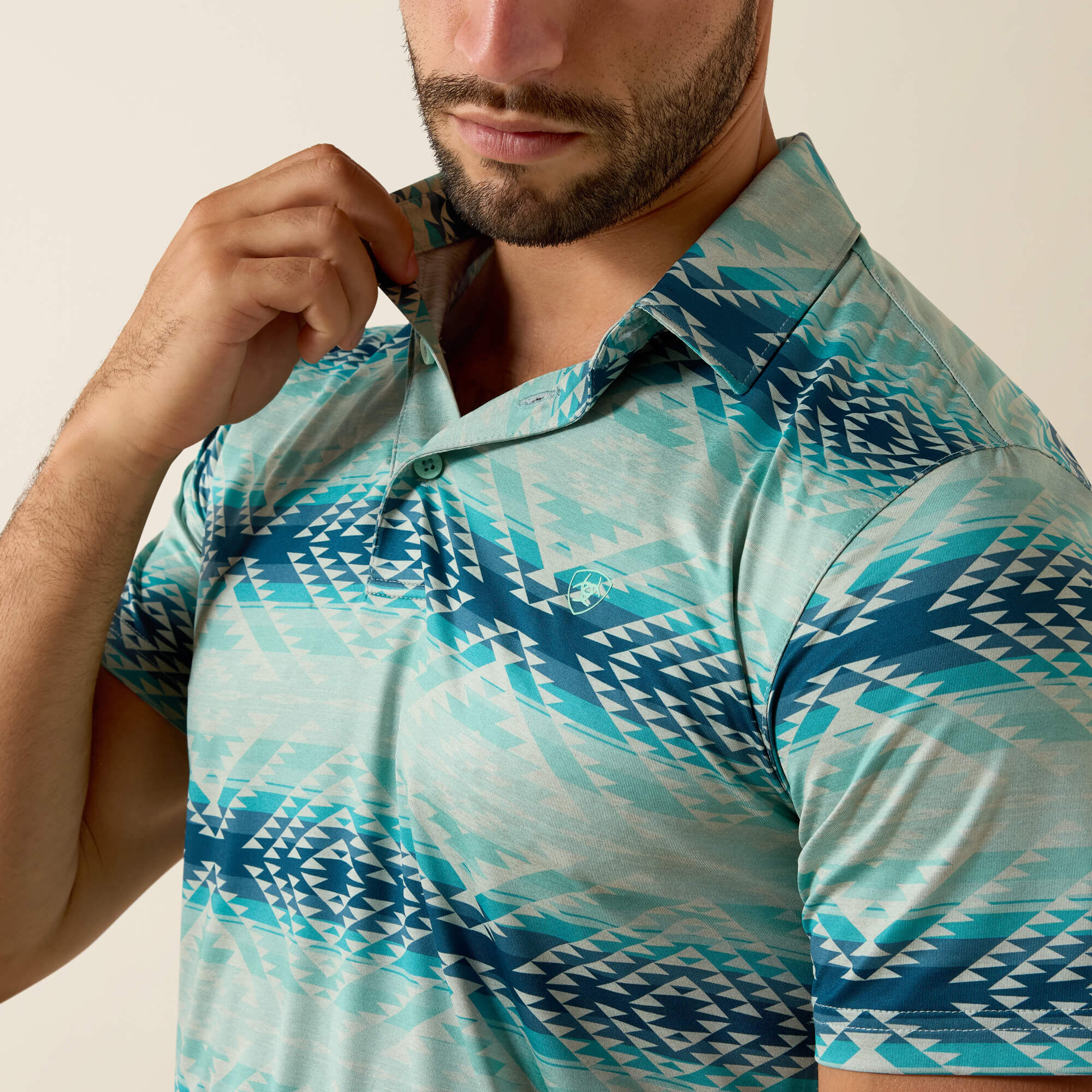 All Over Print Heathered Classic Fit Polo - Image 4
