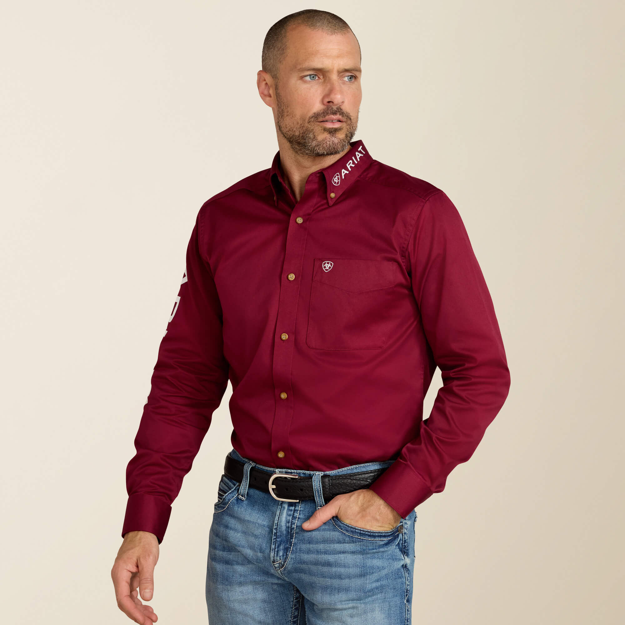Team Logo Twill Fitted Shirt