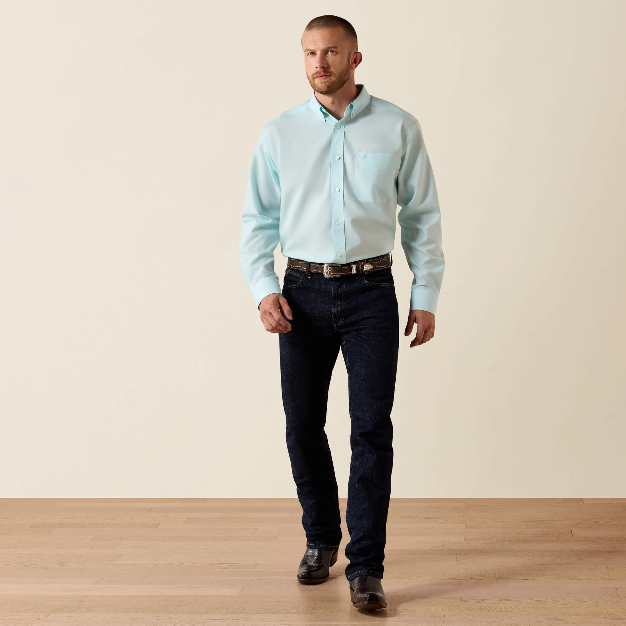 Wrinkle Free Solid Pinpoint Oxford Classic Fit Shirt - Image 3