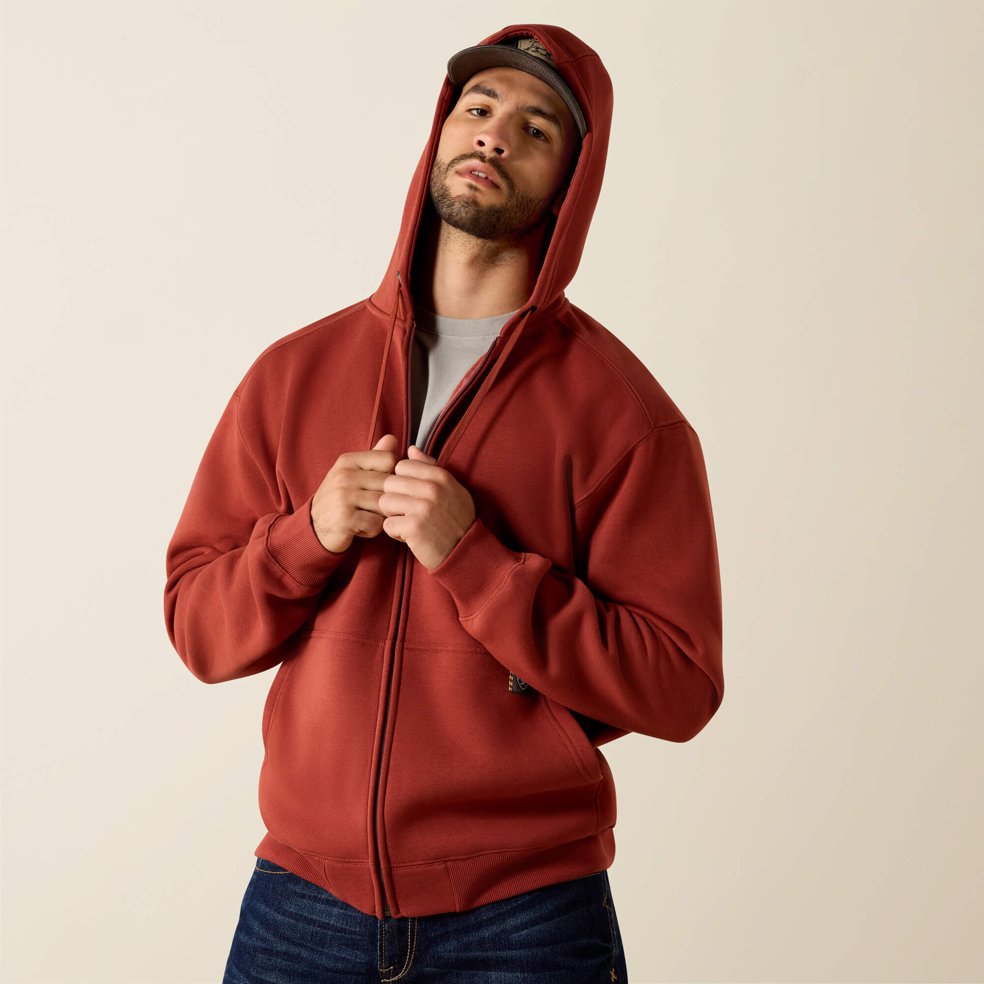 Rebar Lightweight Label Full Zip Hoodie - Image 2