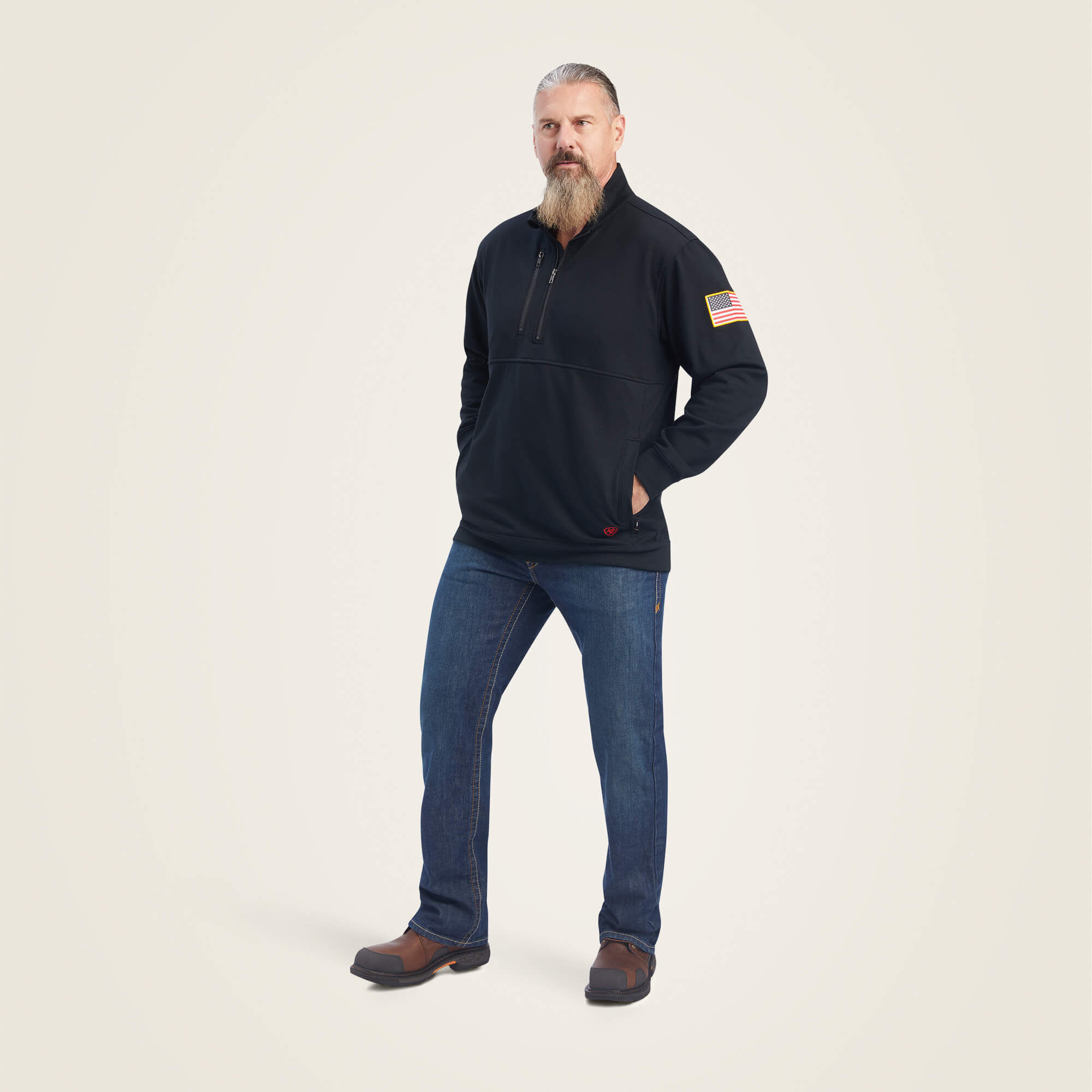 FR Durastrech Fleece 1/2 Zip Job Shirt - Image 3