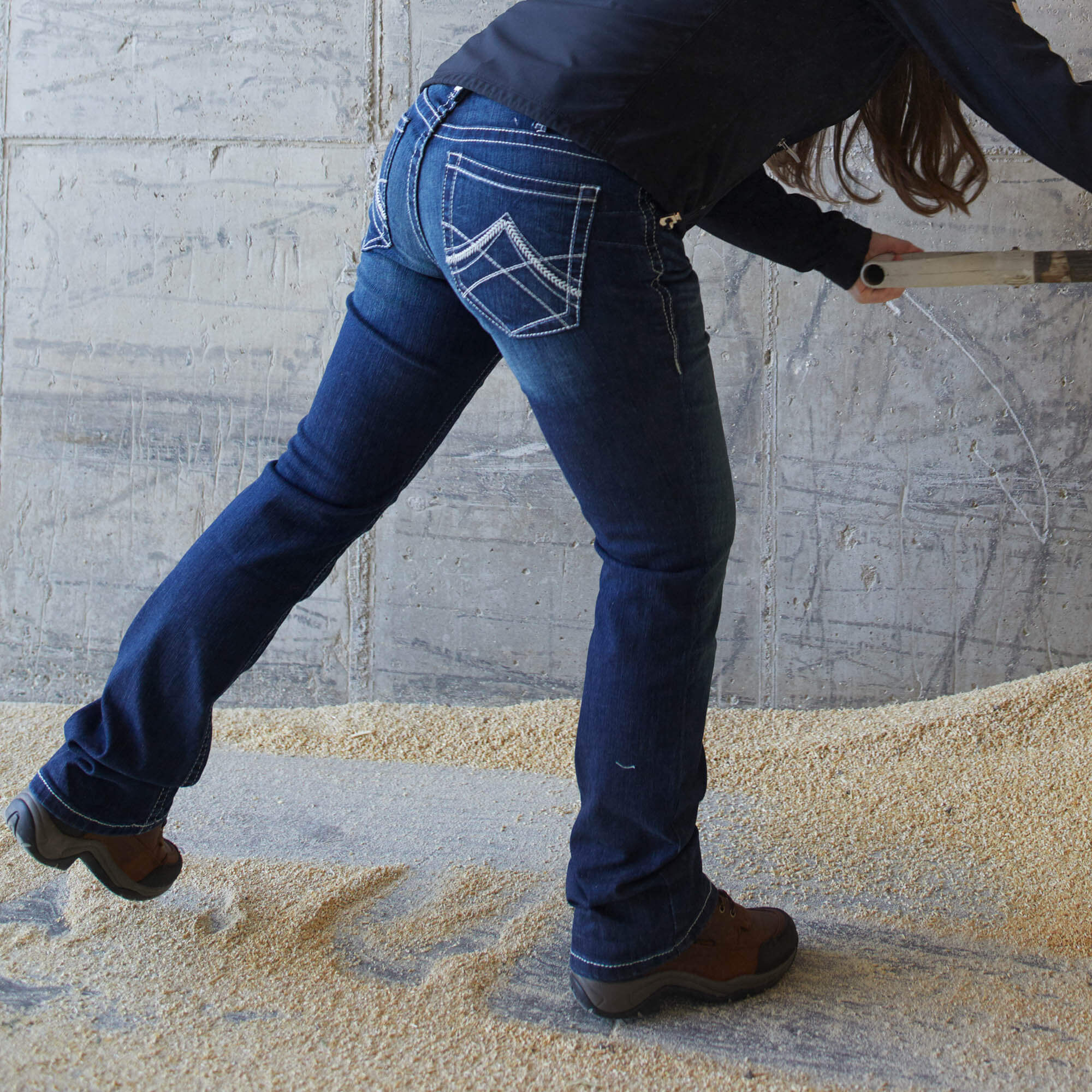 R.E.A.L. Mid Rise Stretch Whipstitch Boot Cut Jean - Image 2