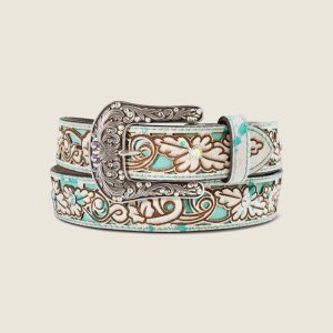 Hair-On Floral Belt