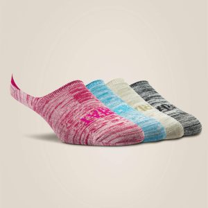 No Slip No Show Sock 4 Pair Multi Color Pack